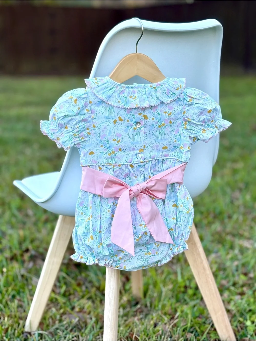 Smockingbird Floral Bouquet Smocked Jenny Bubble